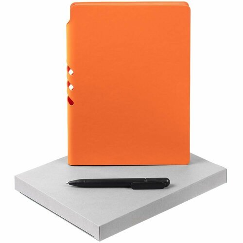 Набор Flexpen Shall, оранжевый, 16,5х21,3х2 см, ежедневник - искусственная кожа; ручка - пластик; коробка - картон