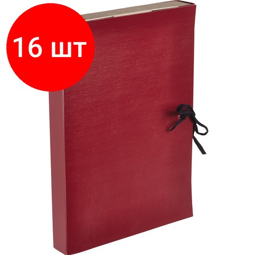 Комплект 16 штук, Папка архивная складная ATTACHE,35 мм, красн