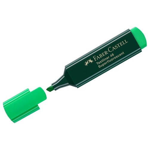 Комплект 10 шт, Текстовыделитель Faber-Castell '48' зеленый, 1-5мм