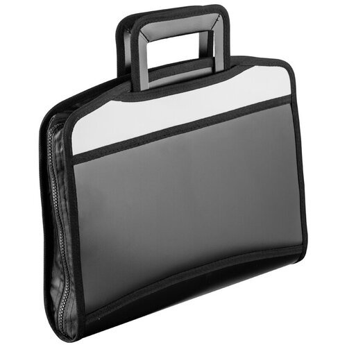Папка портфель Attache серая, вставка, черно-серый, выдвижные ручки (331731)