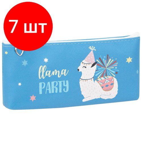 Комплект 7 шт, Пенал, 200*85*23 ArtSpace 'Lama party', искусственная кожа