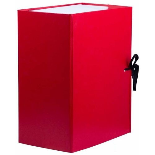 Короб архивный OfficeSpace (А4, 150мм, картон/бумвинил, разборный) красный (284724), 20шт.