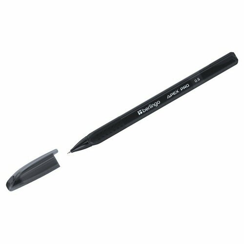 Ручка гелевая Berlingo Apex Pro черная, 0,5мм, трехгранный корпус (комплект из 24 шт)