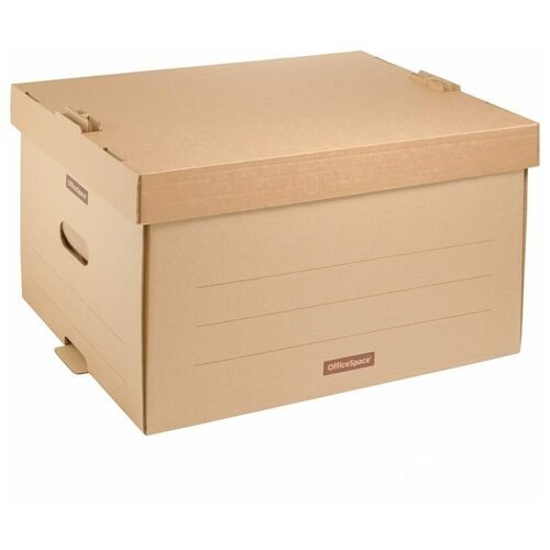 Короб архивный OfficeSpace 'Универсальный', 26,5*34*44 см, надстраиваемый, с крышкой, картон (264792)