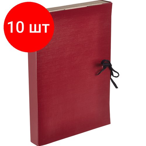 Комплект 10 штук, Папка архивная складная ATTACHE,35 мм, красн