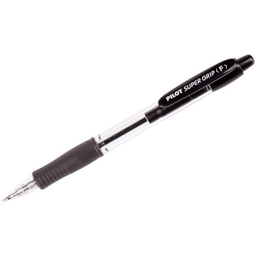 Ручка шариковая Pilot масляная автоматическая Super Grip, 0,7 мм, линия 0,32 мм, резиновый упор, черная (BPGP-10R-F)