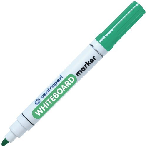 Маркер для белой доски Centropen стираемый зелёный пулевидный наконечник