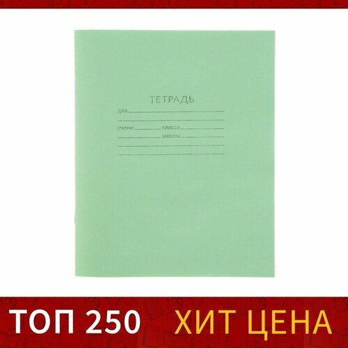 Тетрадь 18 листов линейка 'Зелёная обложка', офсет №1, 58-63 г/м2, белизна 90%