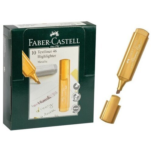FABER-CASTELL Маркер Текстовыделитель Faber-Castell TL 46 Metallic, мерцающий золотой, 1-5 мм, 154650