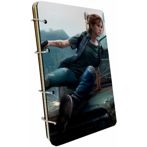 Ежедневник со сменными блоками на кольцах, A5 120 листов с деревянной обложкой игры The Last Of Us - 141