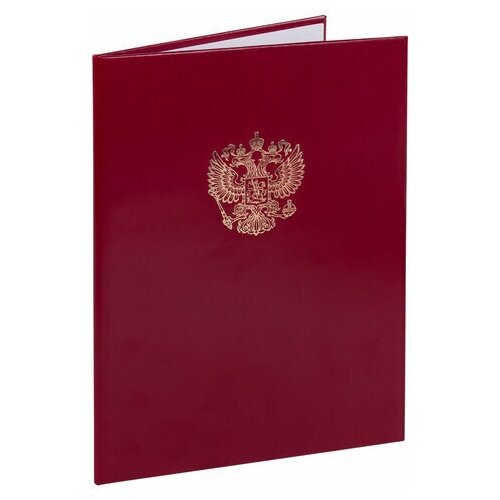 Папка адресная бумвинил бордовый, 'Герб России', формат А4, STAFF, 122741, 2 штуки