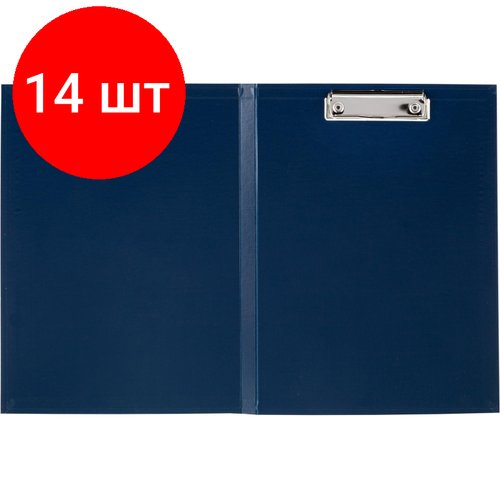Комплект 14 штук, Папка-планшет д/бумаг А4 Attache Economy, с верх. створкой, бумвинил, синий