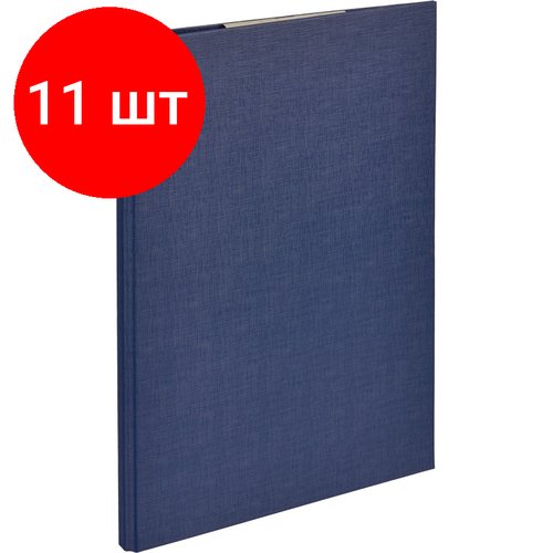 Комплект 11 штук, Папка-планшет д/бумаг Attache A4 синий с верхней створкой