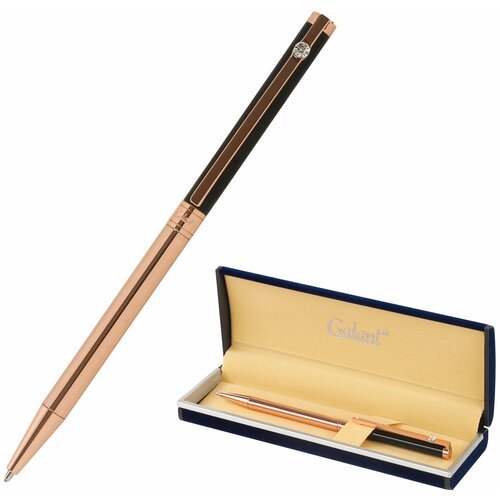 Ручка подарочная шариковая GALANT 'ASTRON', корпус черный с золотом, детали золотистые, узел 0,7 мм, синяя, 143525