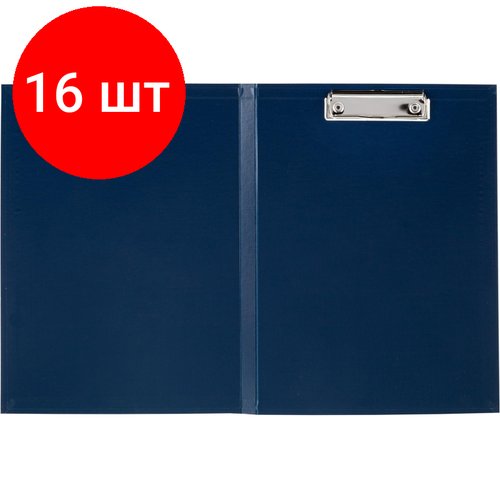 Комплект 16 штук, Папка-планшет д/бумаг А4 Attache Economy, с верх. створкой, бумвинил, синий