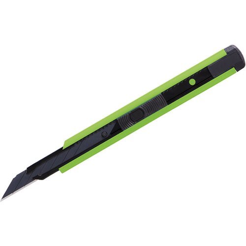 Нож канцелярский 9мм Berlingo ColorZone, черное лезвие, auto-lock, металл. направл, зеленый, европодвес, 20шт. (BM4120_e)