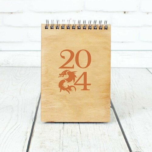 Блокнот-Скетчбук деревянный Новый год - Год дракона 14