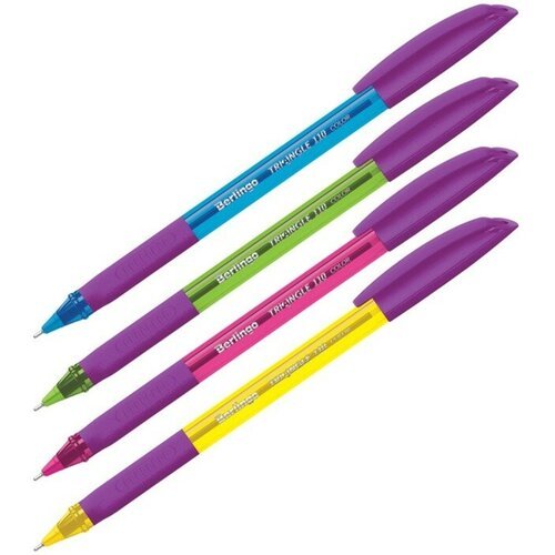 Ручка шариковая Triangle 110 Color, узел 0.7 мм, чернила синие, грип, микс, 30 штук