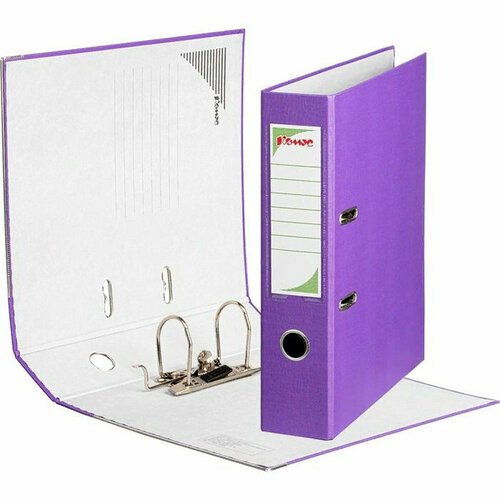 Папка-регистратор 80мм ПВХ фиолетовая металлический уголок, собранная. Количество в наборе 2 шт.