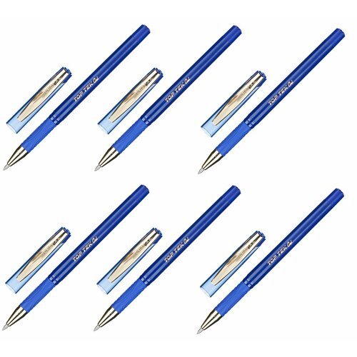 Unomax Ручка гелевая неавтоматическая TopTekGelGoldDC, 0,5 мм, синяя, 6 уп.