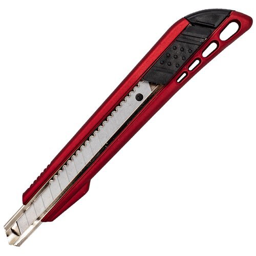 LAMARK209 Нож 9 мм, корпус soft touch, красный