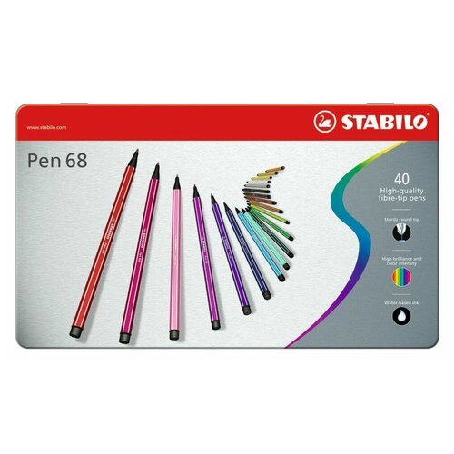 STABILO Фломастеры 'Pen 68' (6840-6), разноцветные, 40 шт.