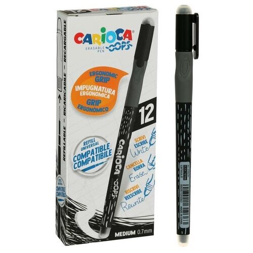 CARIOCA Ручка 'пиши-стирай' капиллярная CARIOCA OOPS, 0.7мм, стержень/черный 43039/01