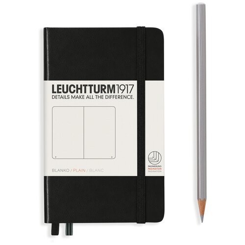 Блокнот Leuchtturm Pocket A6 93л без линовки твердая обложка Черный