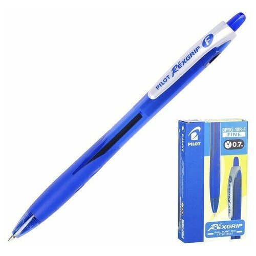 Ручка шариковая автоматическая Pilot 'Rexgrip', узел 0,7 мм, чернила синие масляная основа, мягкий держатель