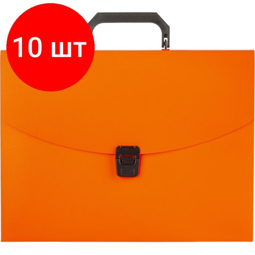 Комплект 10 штук, Папка-портфель 1 отделение Attache Neon оранжевый