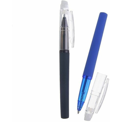 Ручка шариковая со стираемыми чернилами, линия 0,8 мм, стержень синий, прорезиненный корпус, микс (штрихкод на штуке), 40 штук