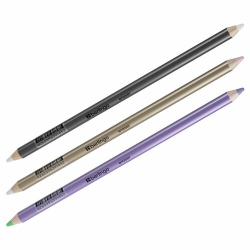 Комплект 72 шт, Ластик-карандаш Berlingo 'Eraze 870', двухсторонний, круглый, цвета ассорти