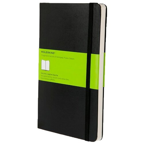 Блокнот Moleskine Classic Large 130х210, 120 листов, черный, цвет бумаги бежевый