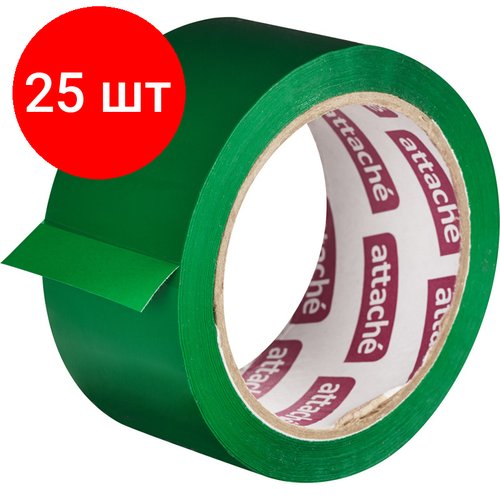 Комплект 25 штук, Клейкая лента упаковочная ATTACHE 48мм х 66м 45мкм зеленый