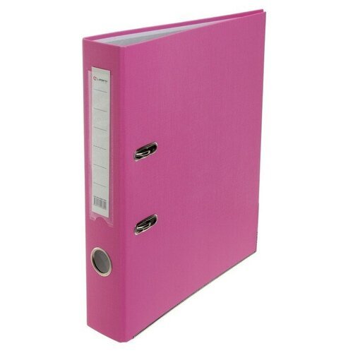 Папка-регистратор А4, 50 мм, PP Lamark, полипропилен, металлическая окантовка, карман на корешок, собранная, розовая