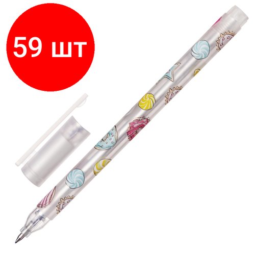 Комплект 59 штук, Ручка гелевая неавтомат. UniWrite Сладкое настр.0.5мм синяя20-0305/04