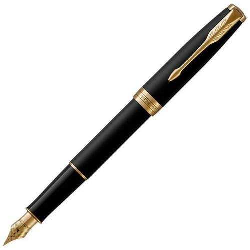 PARKER перьевая ручка Sonnet Core F528 Matte Black GT, 0.8 мм, 1931516