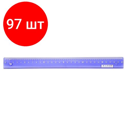 Комплект 97 штук, Линейка 30см Attache Bright Colours фиолетовая