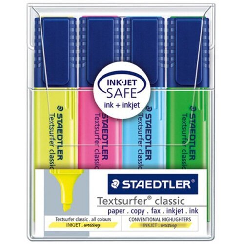 Набор текстовыделителей Staedtler, скошенный наконечник, 1-5 мм, 4 цвета, блистер 4 цвета