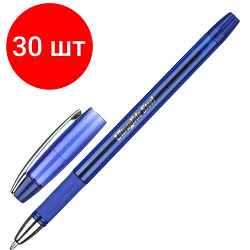 Комплект 30 штук, Ручка шариковая неавтомат. Unomax/Unimax UltraGlideSteelсин, масл, манж