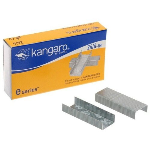 Kangaro Скобы для степлера Kangaro №24/6-1, стальные, эко, 1000 штук