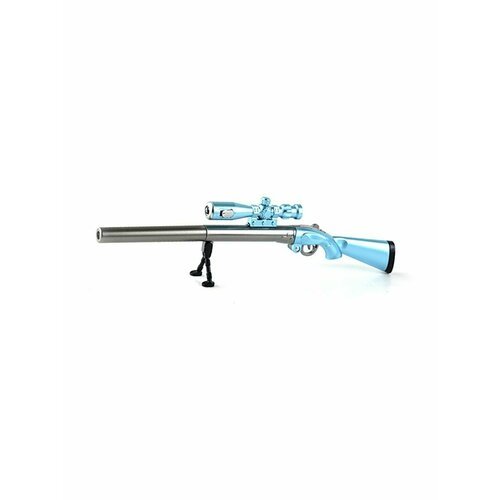Ручка-винтовка с фонариком голубая