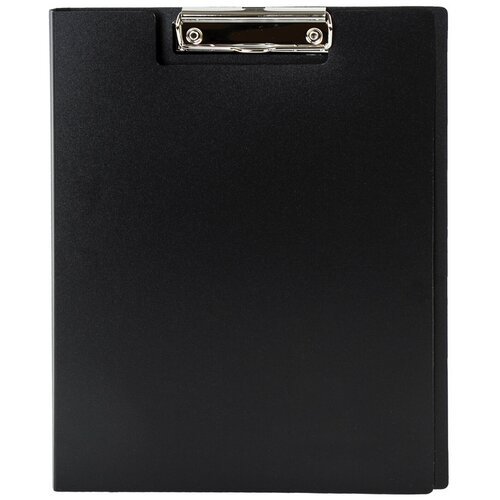 STAFF Папка-планшет с прижимом и крышкой А4, пластик, черный