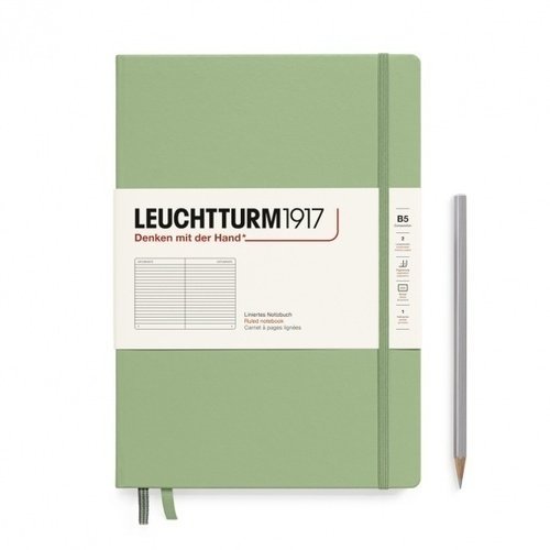 Блокнот Leuchtturm1917, в линейку, 109 листов, В5, зеленый шалфей