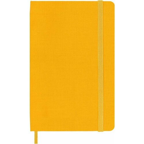 Записная книжка Moleskine Classic Silk (тканевая обл), (в линейку), Pocket (9х14см), оранжево-желтая