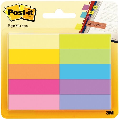 Post-it Закладки, 12,7 х 44.5 мм, 10 цветов, 500 штук, 670-10AB 80 г/м² 10 шт. 500 листов