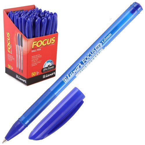 Ручка шариковая Luxor Focus Icy, узел 1.0 мм, чернила синие