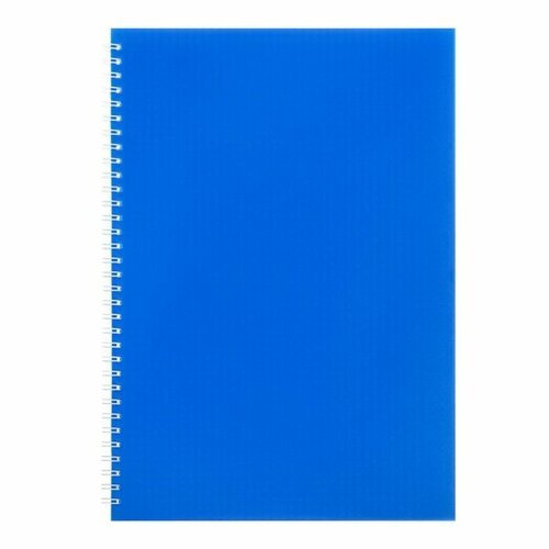 Тетрадь на гребне A4 60 листов в клетку 'Синяя', пластиковая обложка, блок офсет (комплект из 7 шт)