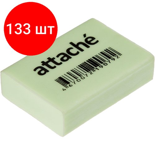 Комплект 133 штук, Ластик Attaсhe 31х22х8мм синтетический каучук зеленый