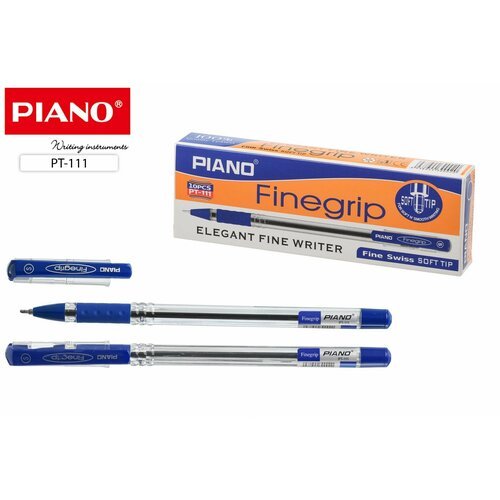 Ручка шариковая масляная синяя Piano Элегант, 10 штук в наборе
